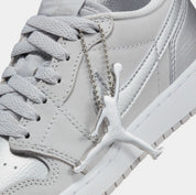 Air Jordan 1 Retro Low OG Metallic Silver Grade School Lifestyle Shoes (Neutral Grey/Metallic Silver/White)