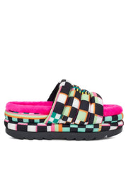 Maxi Checks Slide In Black Multi