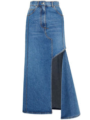 Alexander McQueen Denim Midi Skirt