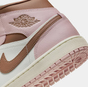 Air Jordan 1 Mid Neapolitan Womens Lifestyle Shoes (Pink Oxford/Sail/Archaeo Brown)