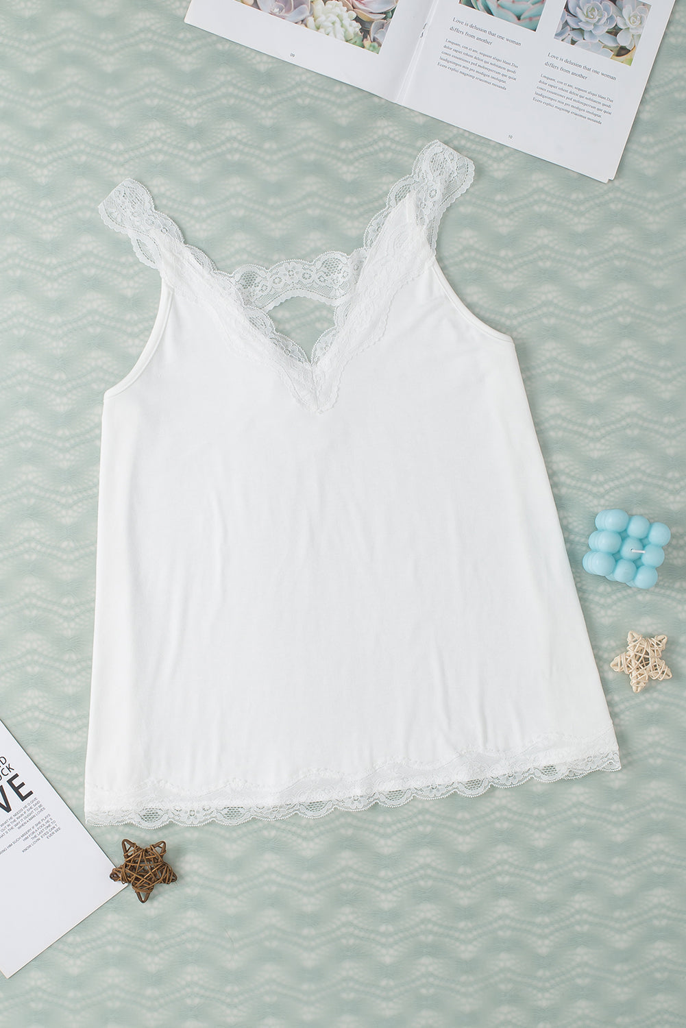 Lace Detail V-Neck Tank