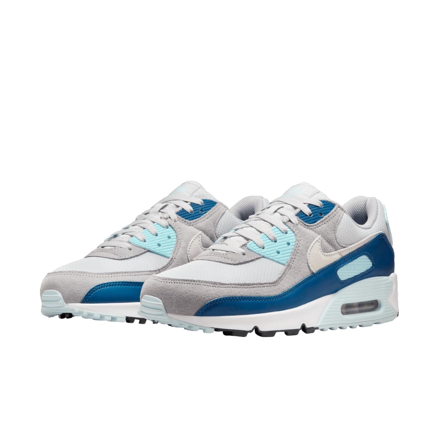 Men's Air Max 90 Sneaker In Pure Platinum/glacier Blue/court Blue/white