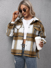 Ivy Lane Plaid Long Sleeve Shirt Jacket