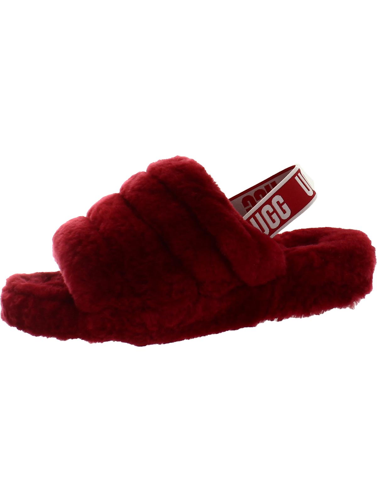 Fluff Yeah Womens Shearling Slingback Slide Slippers