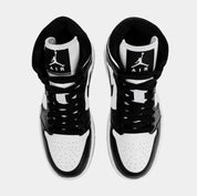 Air Jordan 1 Retro Mid Panda Womens Lifestyle Shoes (Black/White)