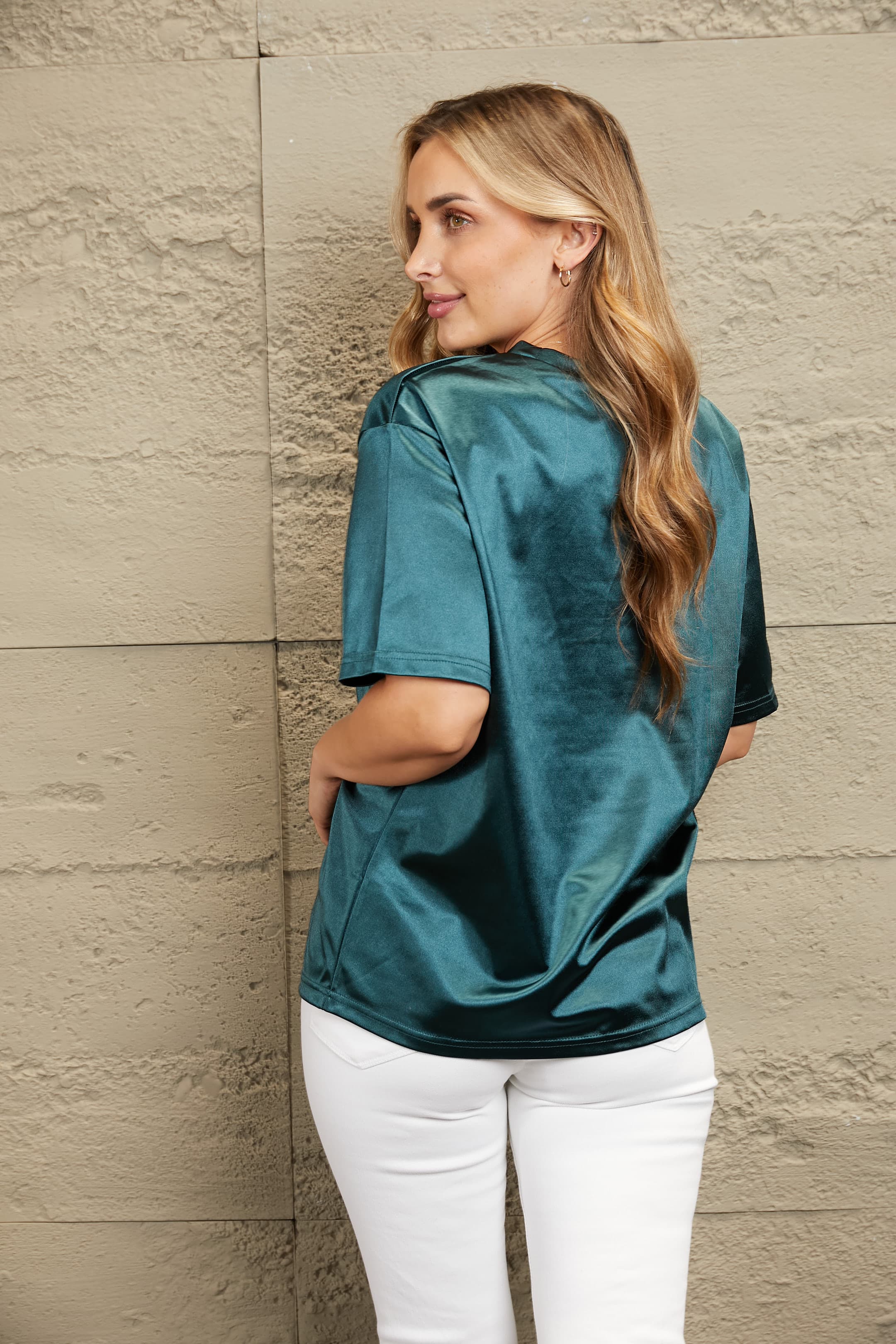 Round Neck Dropped Shoulder Top