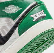 Air Jordan 1 Retro Mid Grade School Lifestyle Shoes (Pine Green/White/Black)