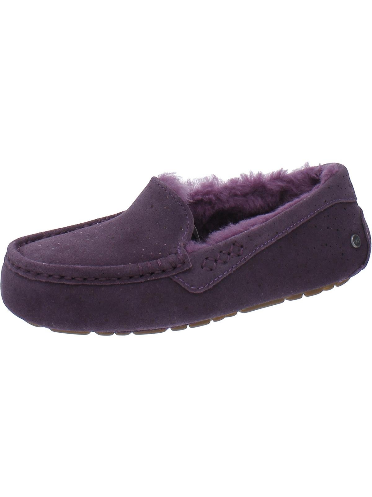 Ansley Womens Suede Metallic Moccasin Slippers