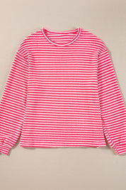 Striped Round Neck Long Sleeve Top