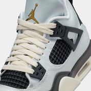 Air Jordan 4 Retro Platinum Gold Grade School Lifestyle Shoes (Pure Platinum/Metallic Gold/Black/Sail)