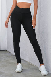 Crisscross Detail Wide Waistband Leggings