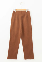 Decorative Button Straight Leg Pants