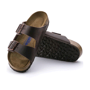 Arizona Soft Footbed Habana Dark Brown Oiled Leather Sandal - Regular/Wide