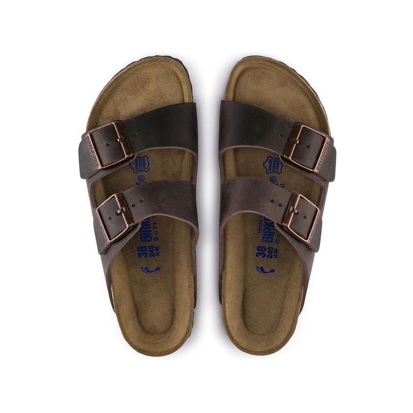 Birkenstock Arizona Oiled Leather Soft Footbed Sandal in Habana