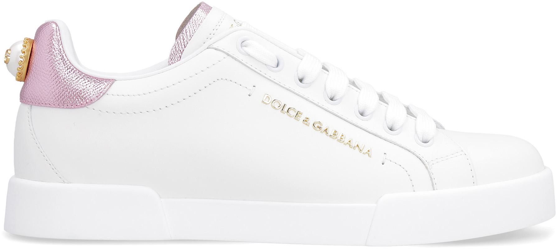 Dolce & Gabbana Portofino Leather Low-Top Sneakers