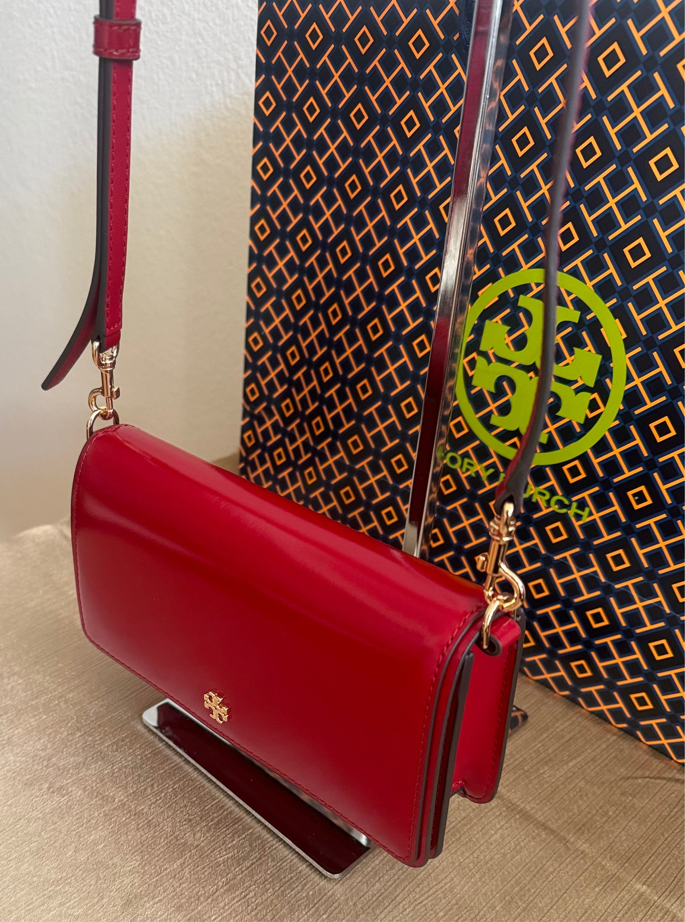 Tory Burch Emerson Patent Leather Mini Crossbody Handbag