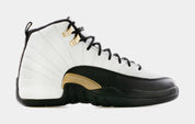 Air Jordan 12 Retro Royalty Grade School Lifestyle Shoes (White/Black/Metallic Gold) Free Shipping