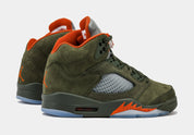 Air Jordan 5 Retro Olive Mens Lifestyle Shoes (Army Olive/Solar Orange)