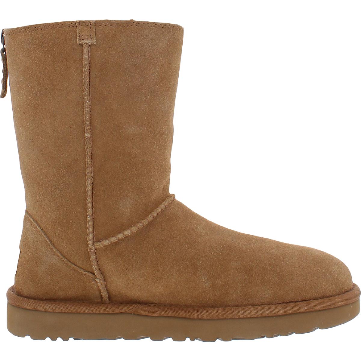 Classic Short Zip Womens Suede Lined Winter & Snow Boots