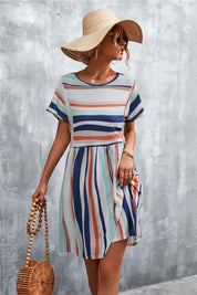 Striped Round Neck Dress