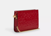 Coach Slim Crossbody Bag Signature Patent Leather In Red