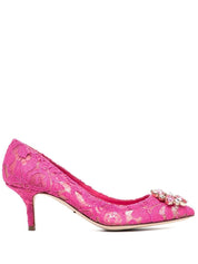 Dolce & Gabbana Lace Rainbow Pumps With Brooch Detailing Shoes