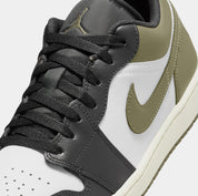 Air Jordan 1 Retro Low Medium Olive Mens Lifestyle Shoes (Black/Medium Olive/White)