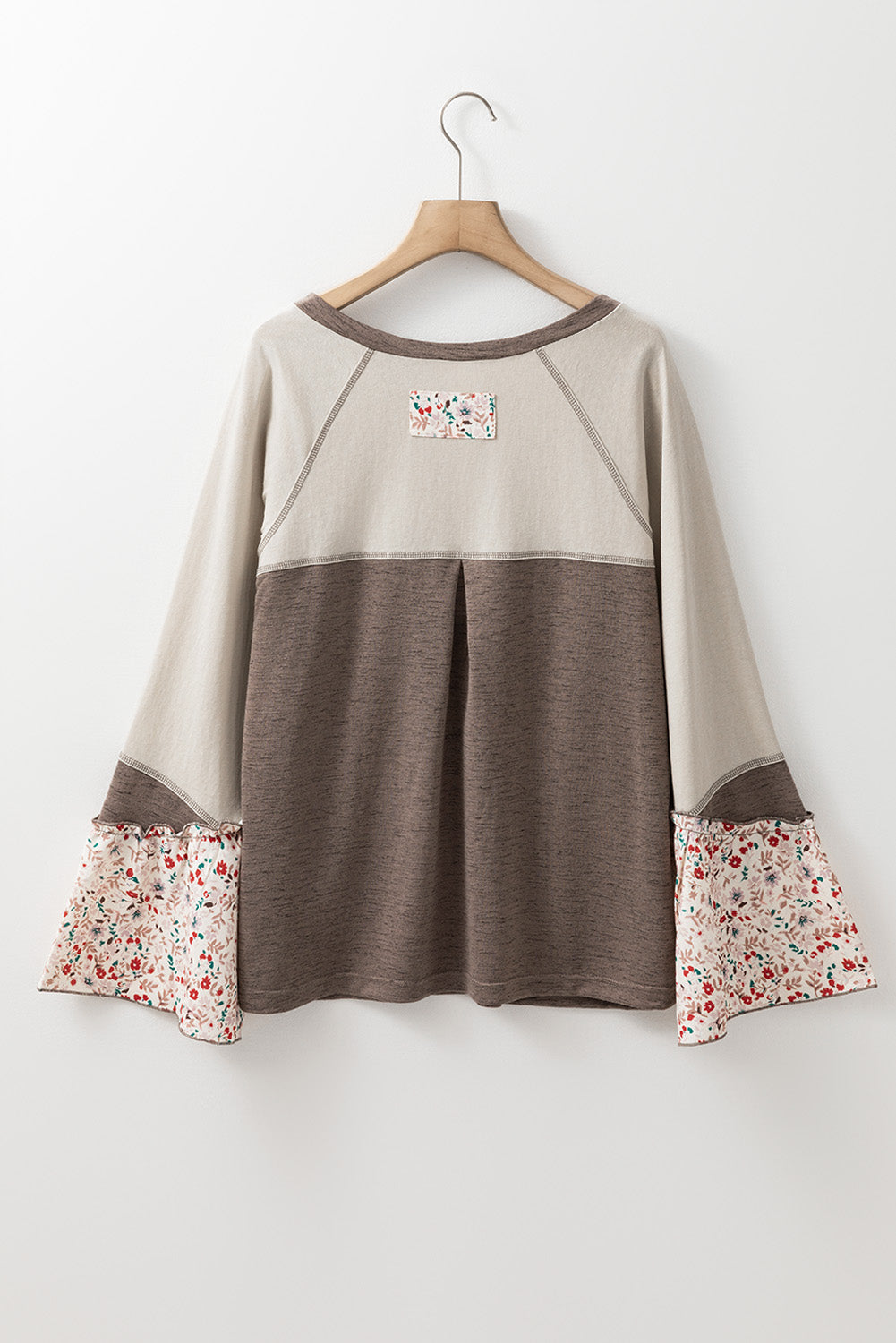 Floral Half Button Long Sleeve T-Shirt