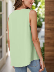 Full Size Ruched V-Neck Tank