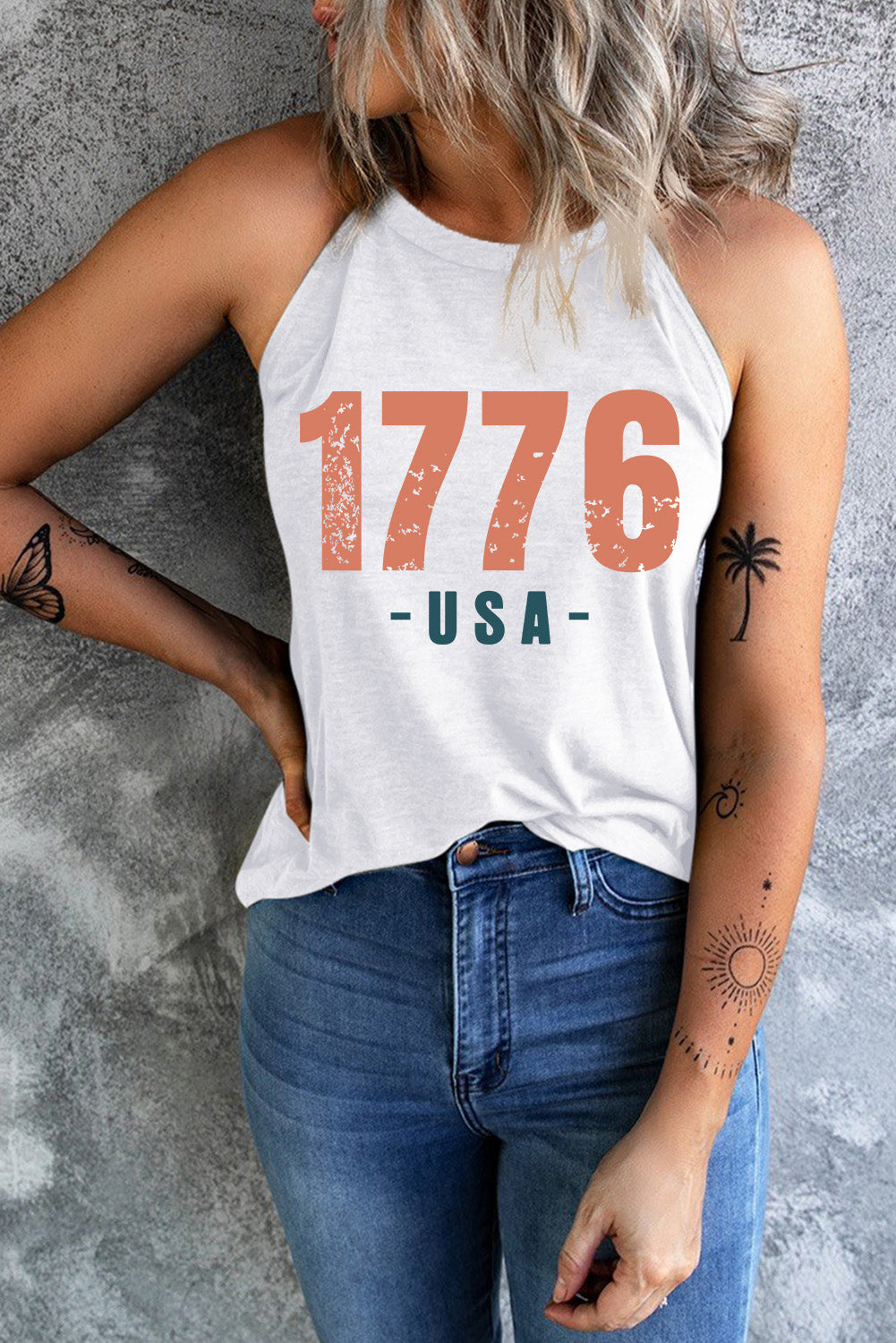 1776 USA Round Neck Tank