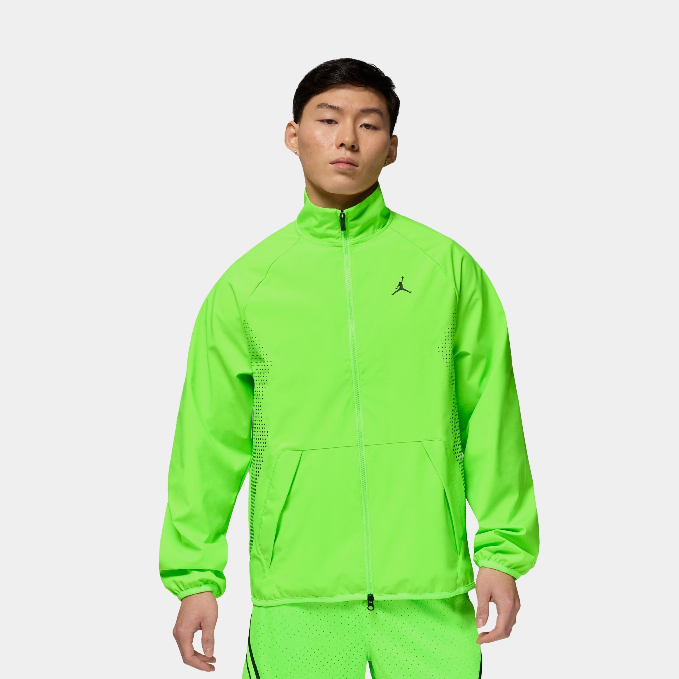 Sport Jam Warm Up Full Zip Mens Jacket (Electric Green/Black)