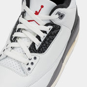 Air Jordan 3 Retro Cement Grey Mens Lifestyle Shoes (Summit White/Fire Red/Cement Grey/Black)