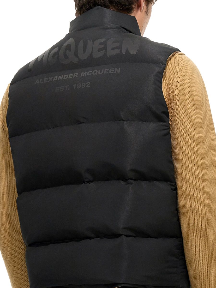 Alexander Mcqueen Graffiti Logo Print Down Vest