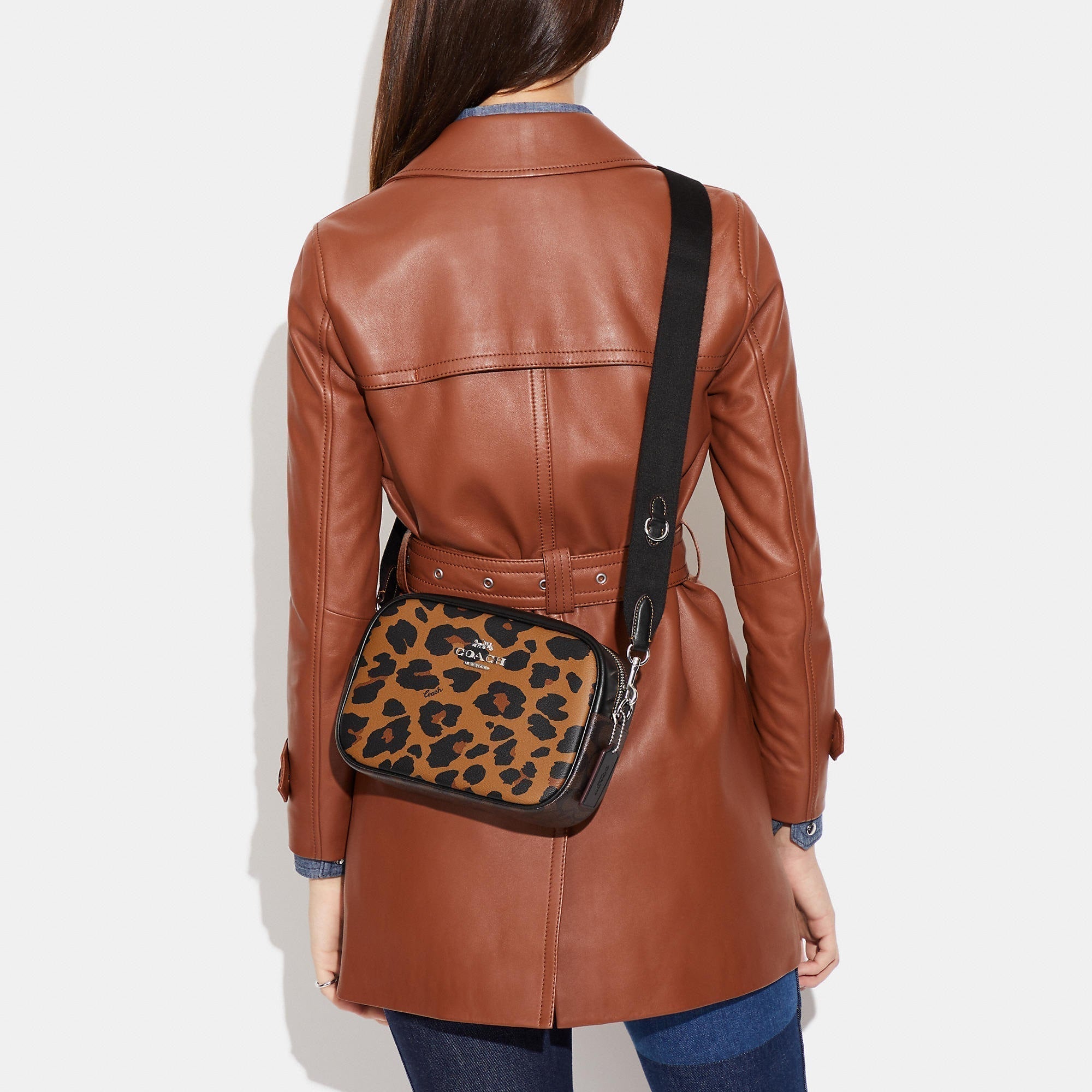 Coach Outlet Jamie Camera Bag In Signature Canvas With Leopard Print