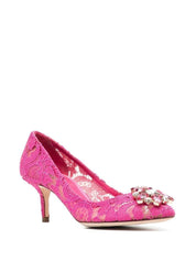 Dolce & Gabbana Lace Rainbow Pumps With Brooch Detailing Shoes