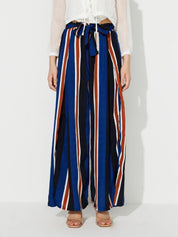 Side Slit Contrast Wide Leg Pants