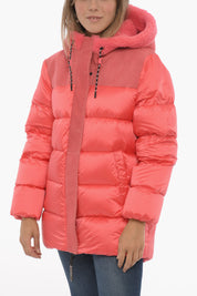 UGG Nylon SHASTA Down Jacket with Real Fur Details