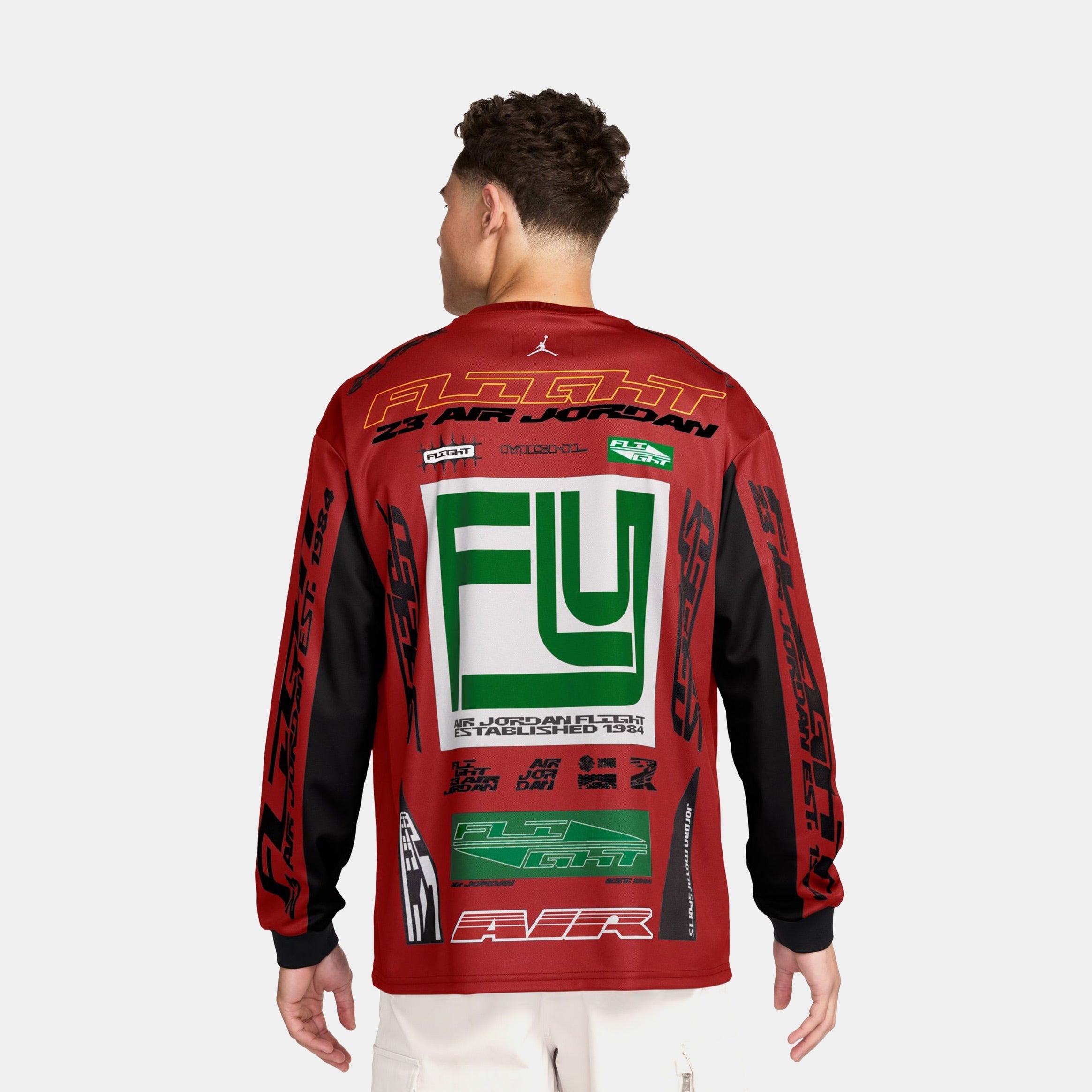 MVP Printed Mens Long Sleeve Shirt (Red/Green)