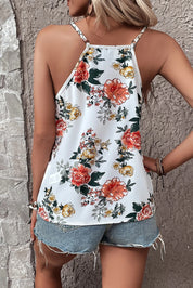 Lace Detail Printed V-Neck Cami