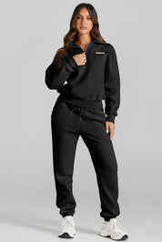 Quarter Zip Top and Drawstring Pants Active Set