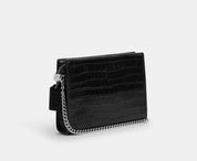 Coach Slim Crossbody In Croc-Embossed Leather- Black