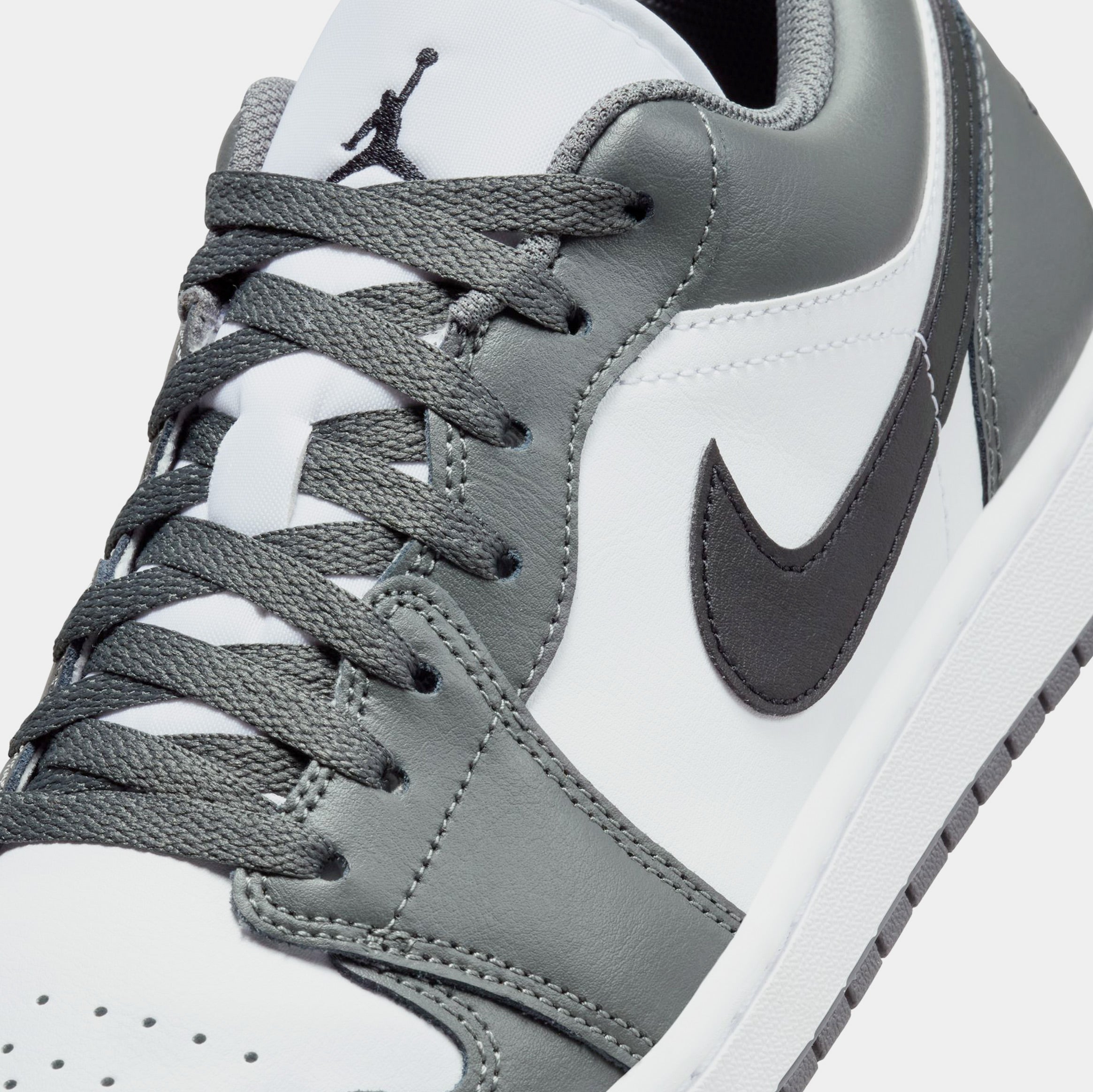 Air Jordan 1 Low Iron Grey Mens Lifestyle Shoes (White/Iron Grey/Black)