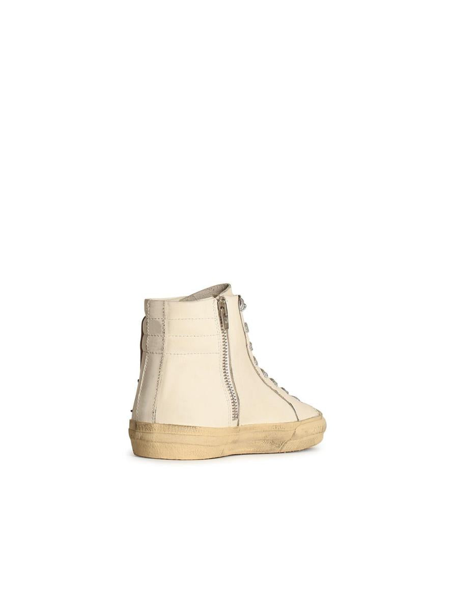 Golden Goose 'Slide' White Leather Sneakers