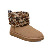 UGG Fluff Mini Quilted Leopard Leopard Brown  W-1105358-AMP Women's