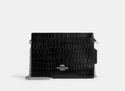 Coach Slim Crossbody In Croc-Embossed Leather- Black