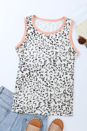 Leopard Round Neck Sleeveless Tank