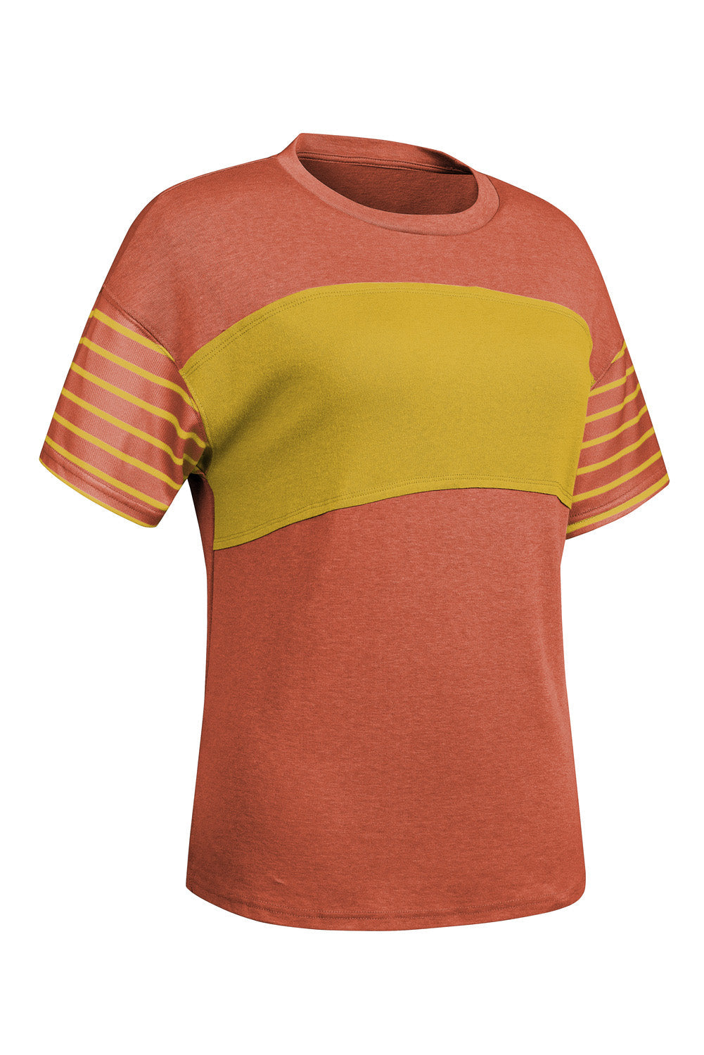 Striped Round Neck Short Sleeve T-Shirt