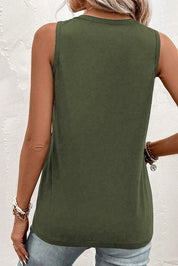 Pocketed V-Neck Wide Strap Tank