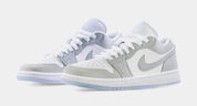 Air Jordan 1 Low Wolf Grey Womens Lifestyle Shoes (Grey/White)