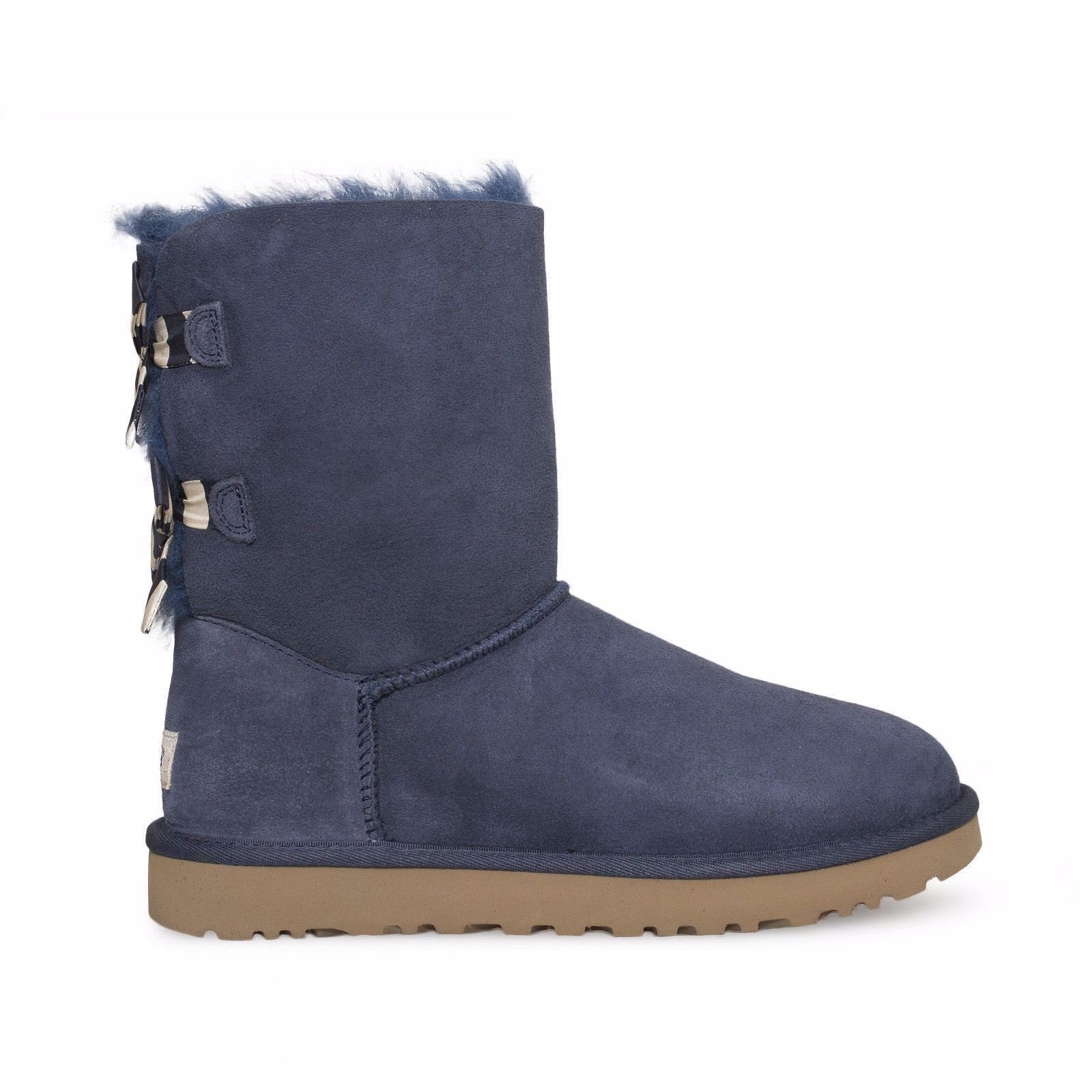 UGG Bailey Bow Stripe Navy Boots